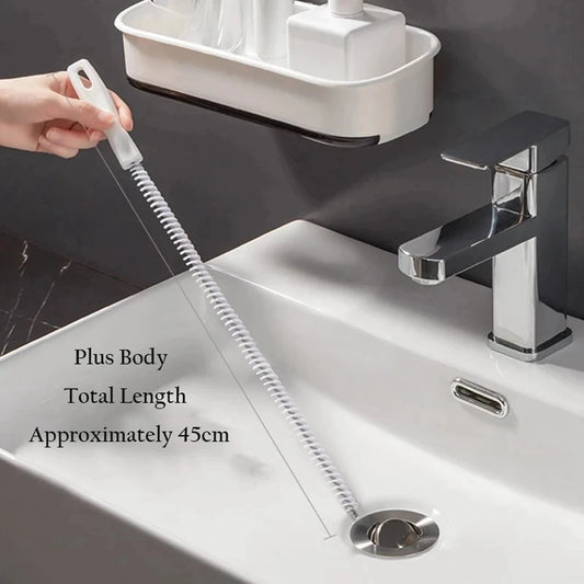 Drain Cleaning Brush – Flexible Hair & Clog Remover for Bathroom, Sink & Sewer Pipes