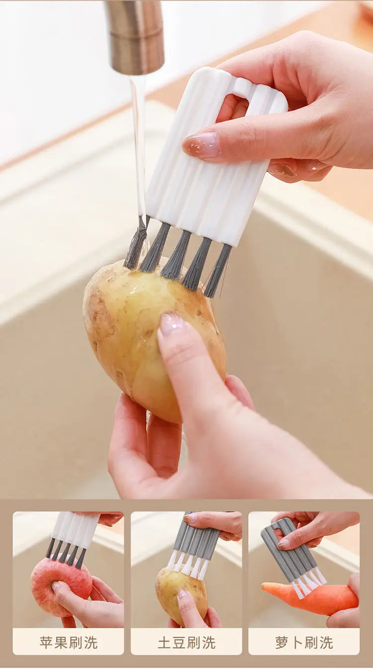 Multifunctional Flexible Cleaning Brush – Milk Bottle, Cup Slot & Keyboard Cleaner