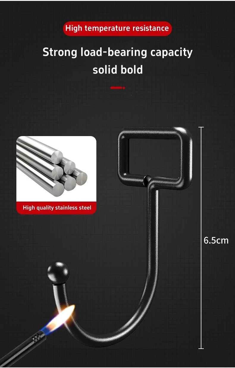 Heavy Duty Adhesive Wall Hooks 22lbs – Waterproof Transparent Nail-Free Hooks for Kitchen & Bathroom