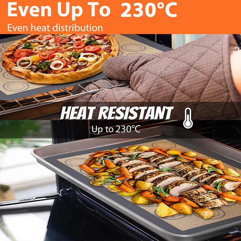 Reusable Silicone Baking Mat for Oven – Non Stick Heat Resistant Cookie & Baking Sheet Liner