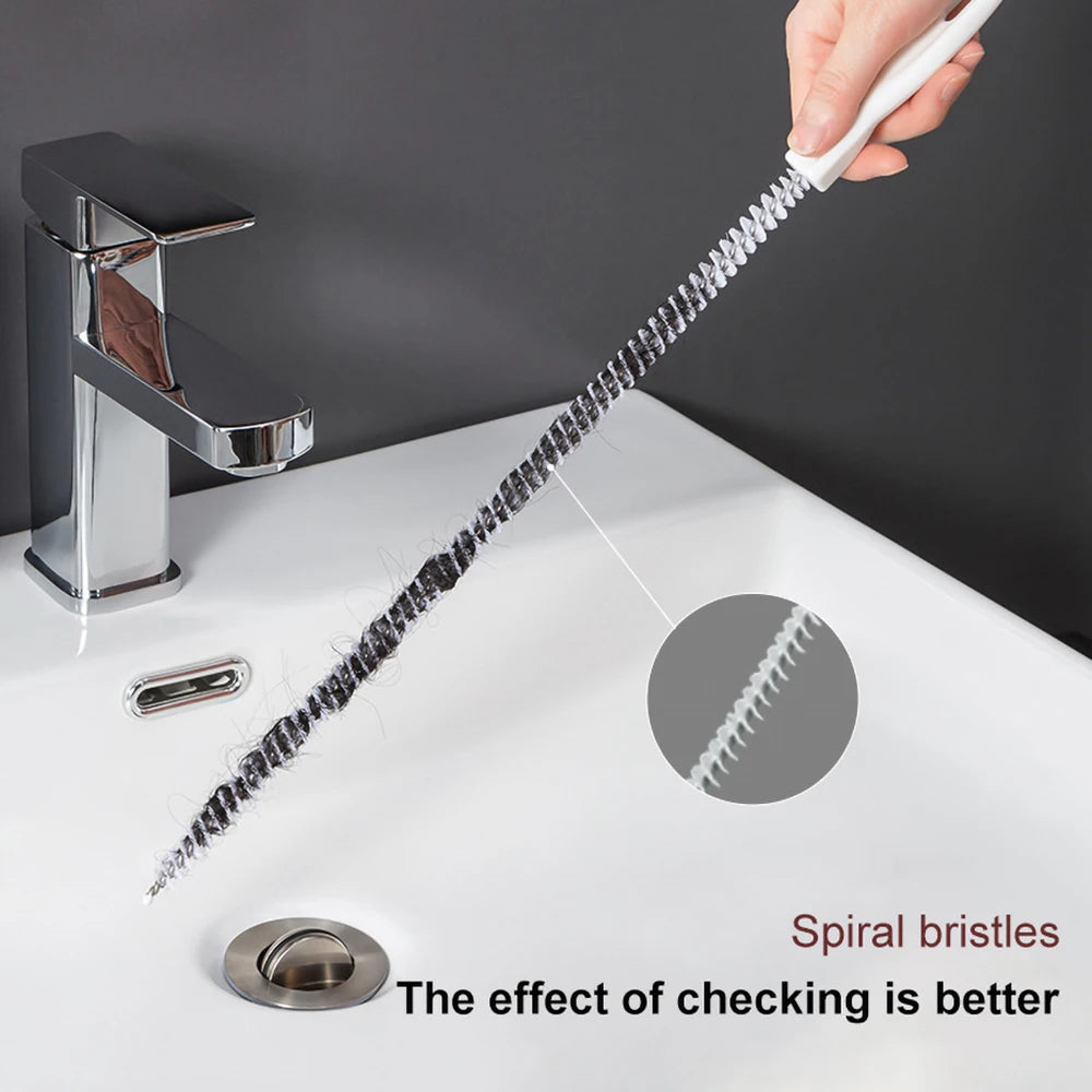 Drain Cleaning Brush – Flexible Hair & Clog Remover for Bathroom, Sink & Sewer Pipes