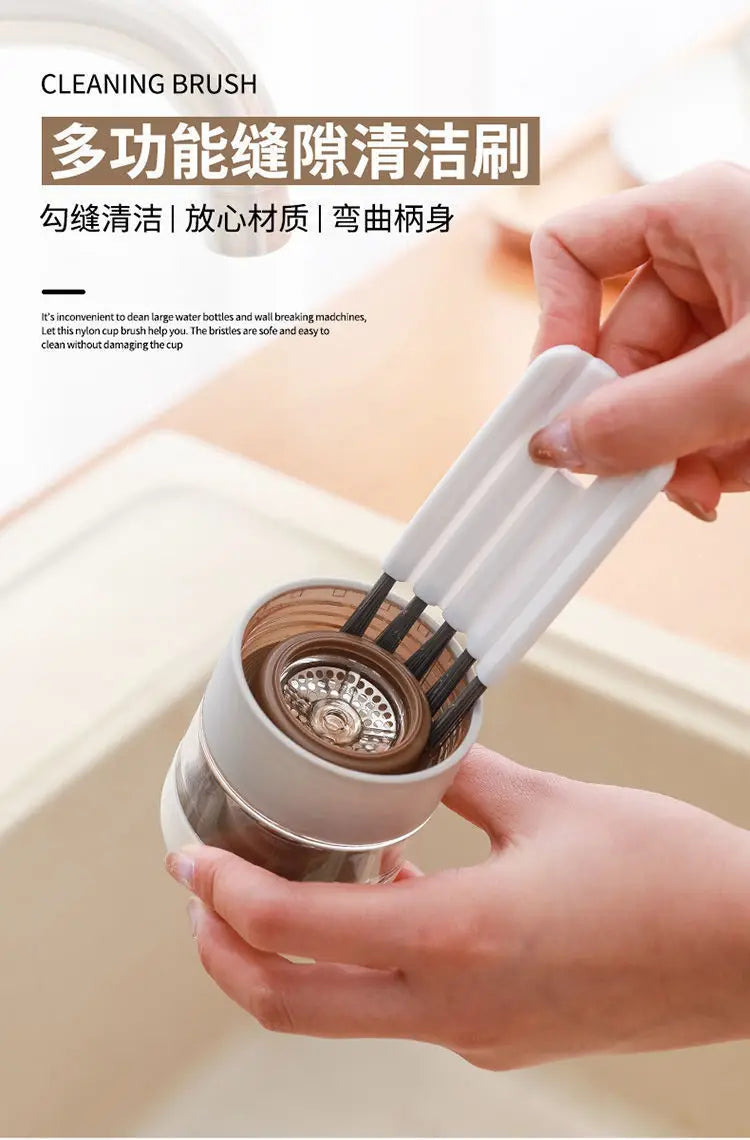 Multifunctional Flexible Cleaning Brush – Milk Bottle, Cup Slot & Keyboard Cleaner