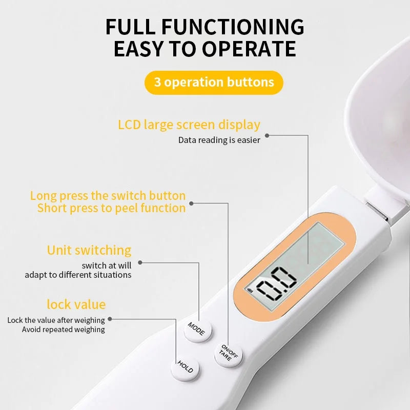 Mini Spoon Digital Kitchen Scale – LCD Food Scale for Coffee, Flour & Cooking (0.1-500g)