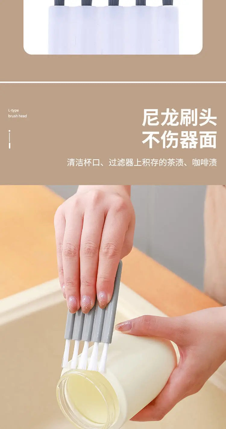 Multifunctional Flexible Cleaning Brush – Milk Bottle, Cup Slot & Keyboard Cleaner