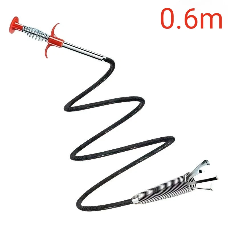 Four-Claw Telescopic Drain Opener – Hand Plunger for Bathroom and Kitchen Pipes