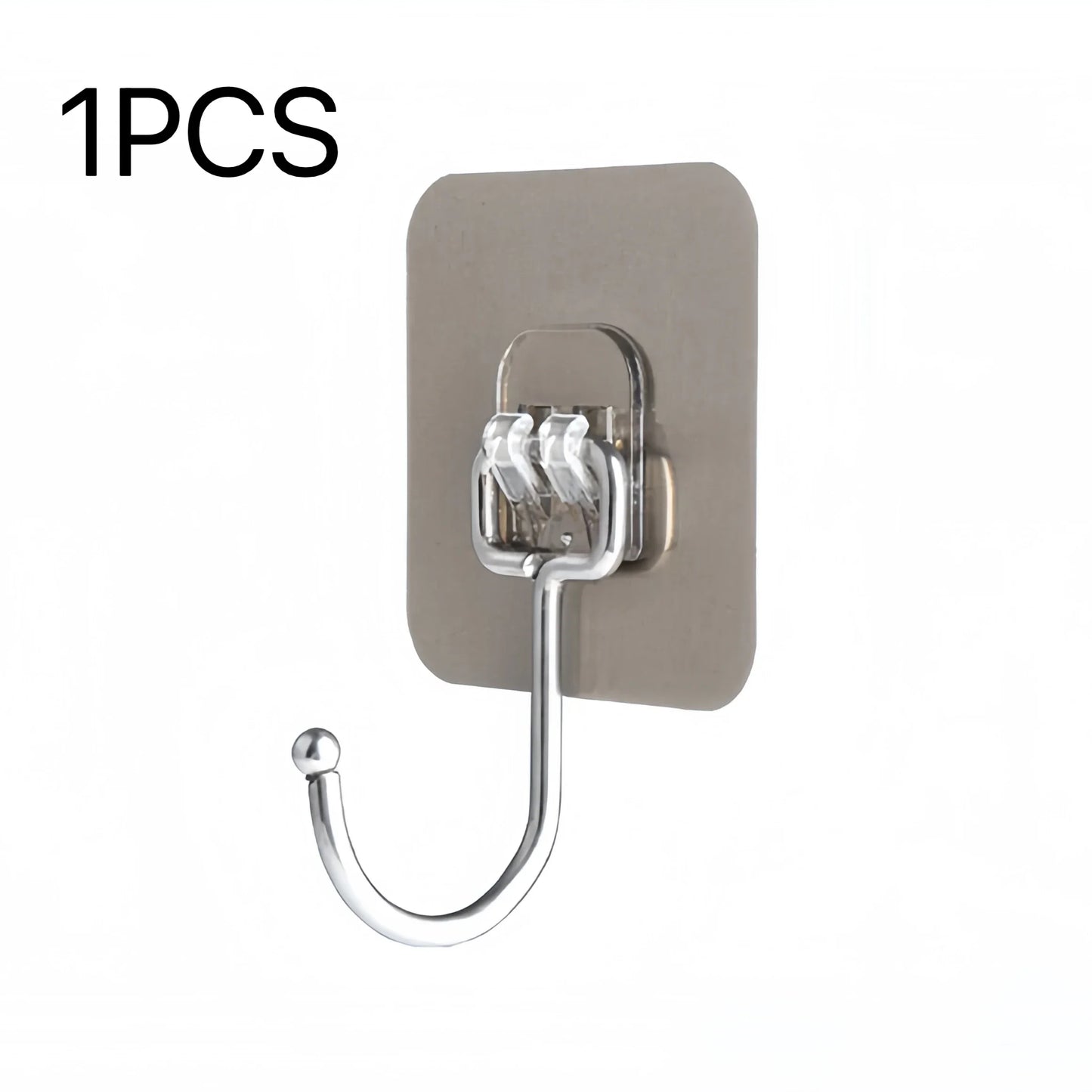 Heavy Duty Adhesive Wall Hooks 22lbs – Waterproof Transparent Nail-Free Hooks for Kitchen & Bathroom