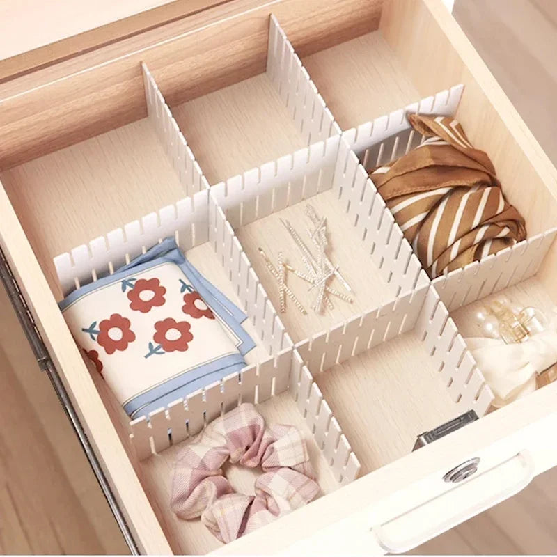 Adjustable Drawer Divider Organizer – Expandable Storage for Clothes & Cosmetics