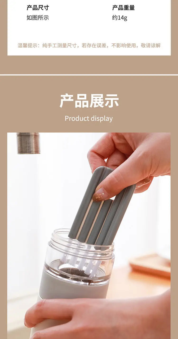 Multifunctional Flexible Cleaning Brush – Milk Bottle, Cup Slot & Keyboard Cleaner