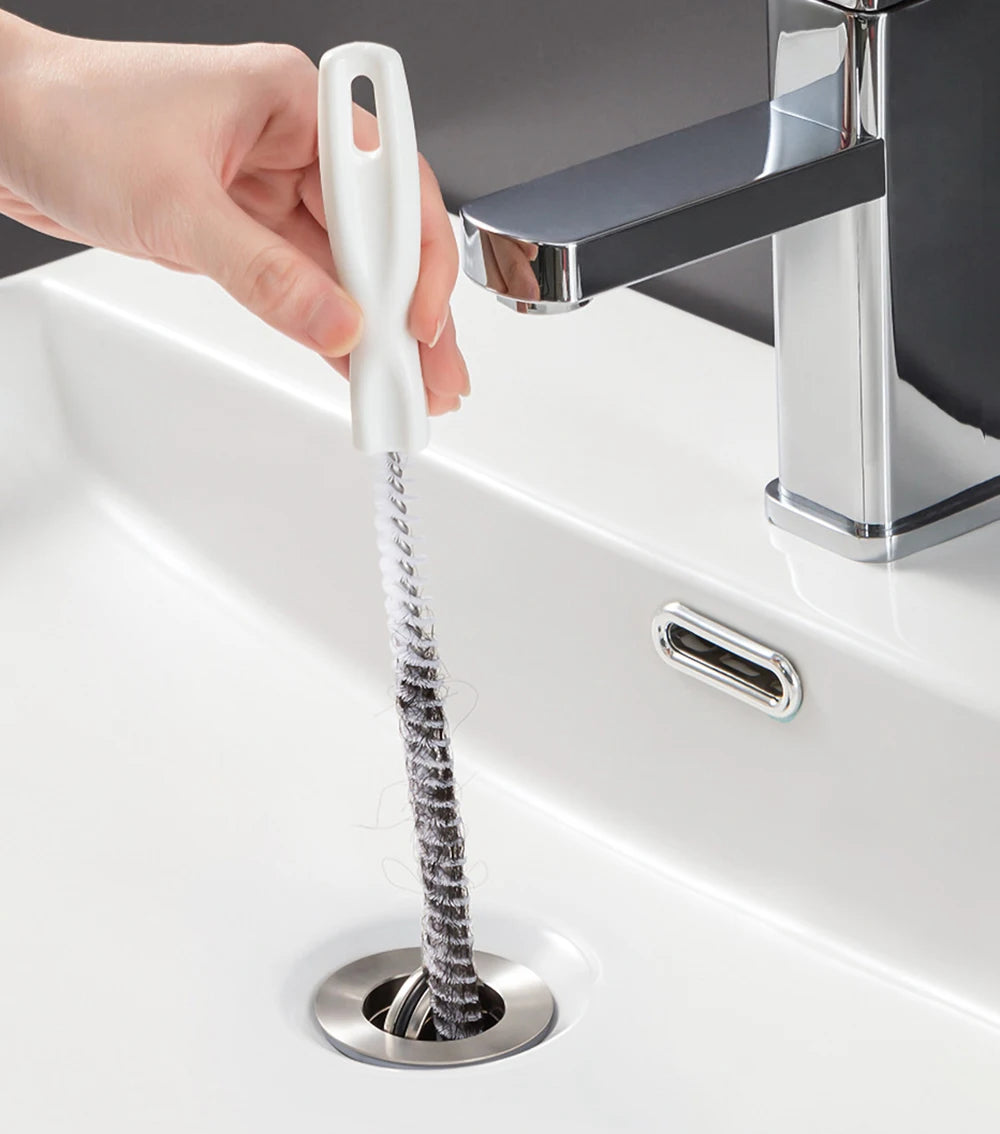 Drain Cleaning Brush – Flexible Hair & Clog Remover for Bathroom, Sink & Sewer Pipes