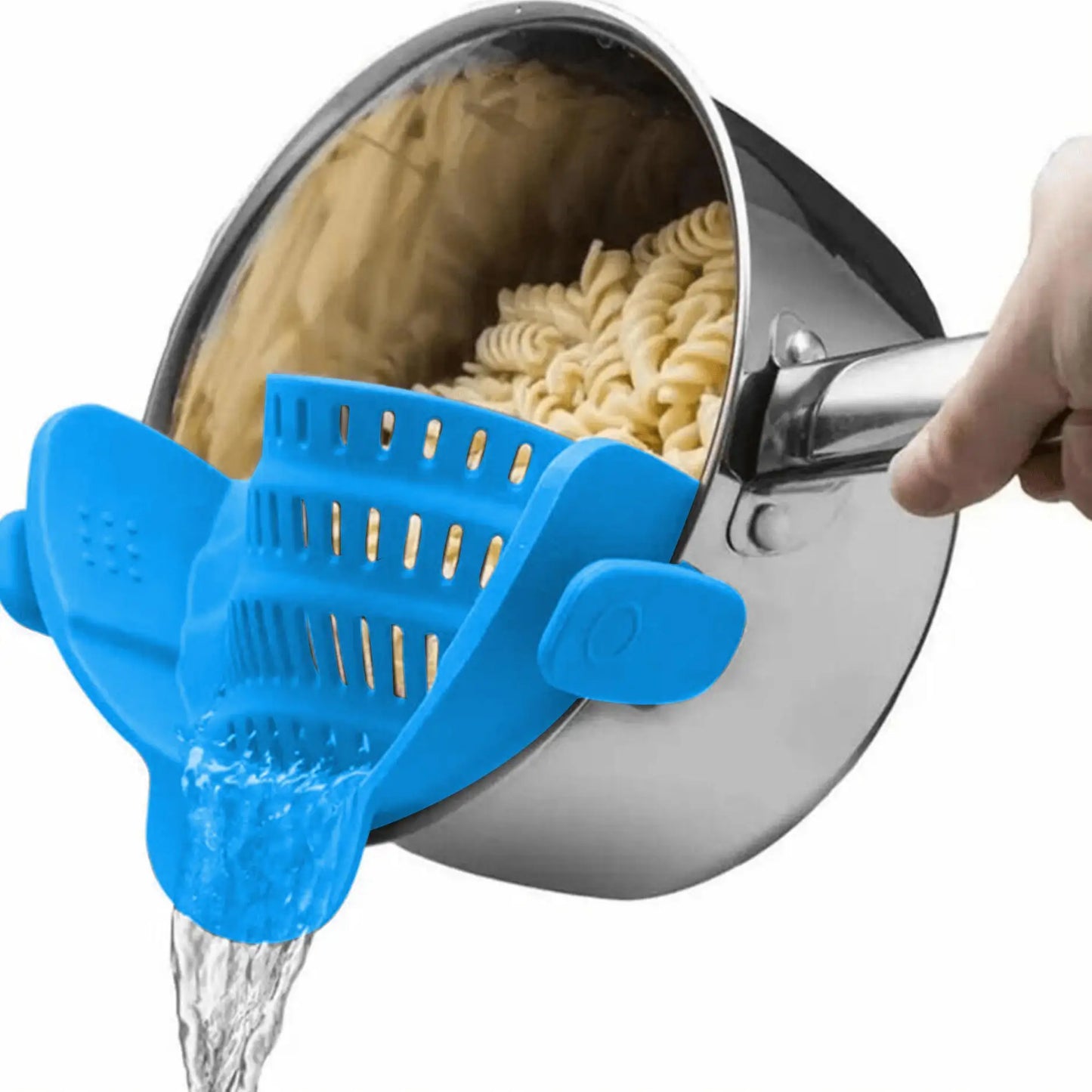 Clip-On Pot Strainer for Pots & Pans – Adjustable Kitchen Pasta & Vegetable Strainer