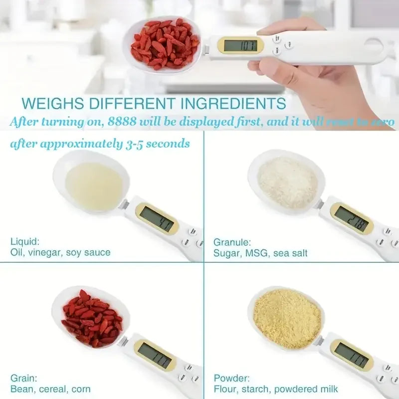 Mini Spoon Digital Kitchen Scale – LCD Food Scale for Coffee, Flour & Cooking (0.1-500g)