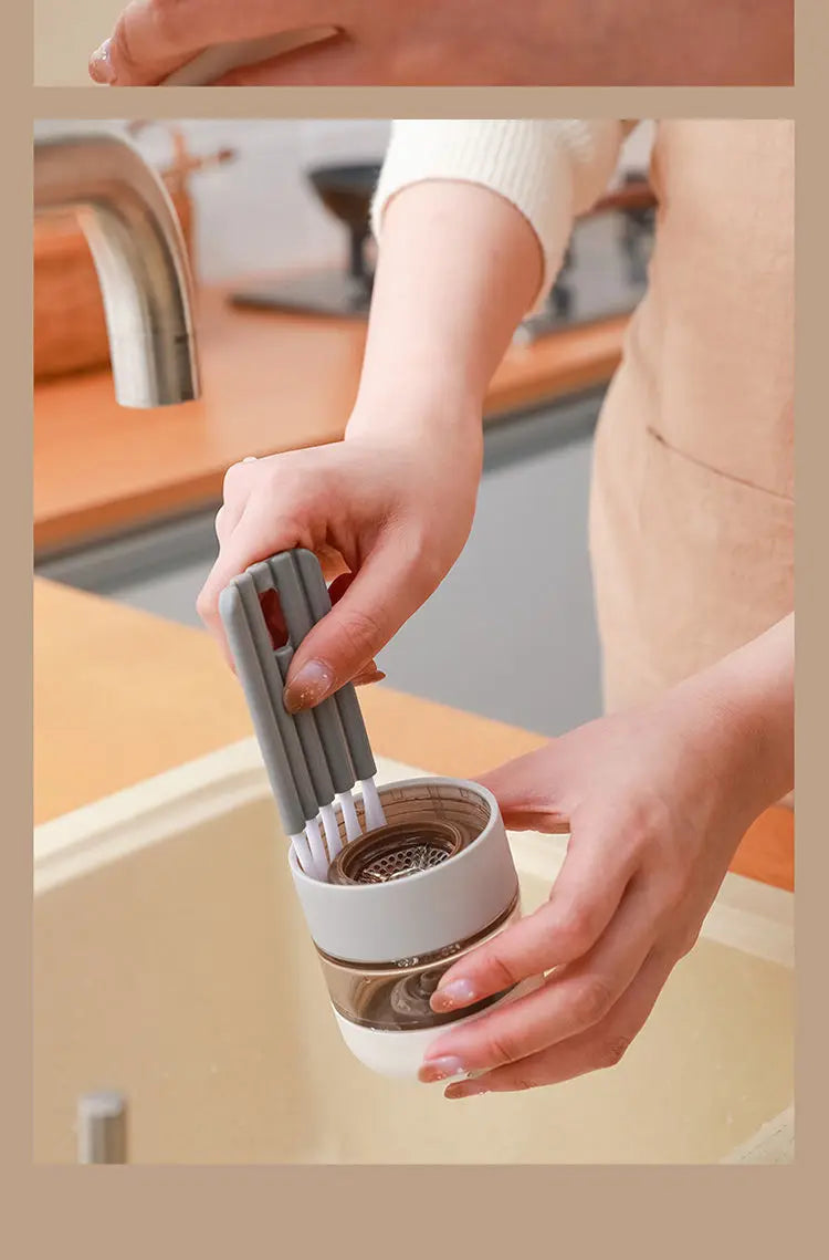 Multifunctional Flexible Cleaning Brush – Milk Bottle, Cup Slot & Keyboard Cleaner