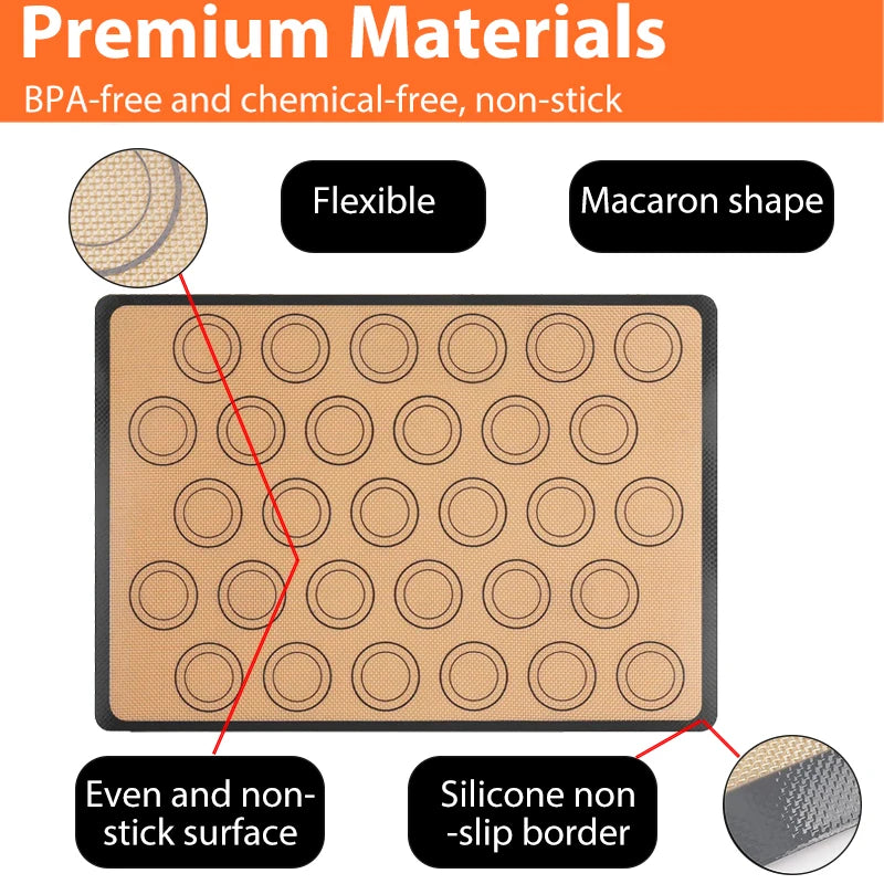 Reusable Silicone Baking Mat for Oven – Non Stick Heat Resistant Cookie & Baking Sheet Liner