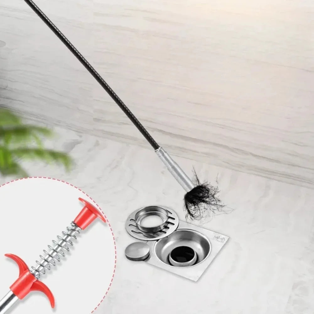 Four-Claw Telescopic Drain Opener – Hand Plunger for Bathroom and Kitchen Pipes