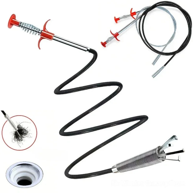 Four-Claw Telescopic Drain Opener – Hand Plunger for Bathroom and Kitchen Pipes