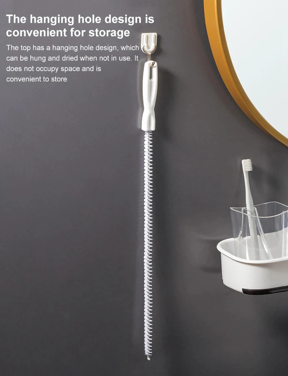 Drain Cleaning Brush – Flexible Hair & Clog Remover for Bathroom, Sink & Sewer Pipes