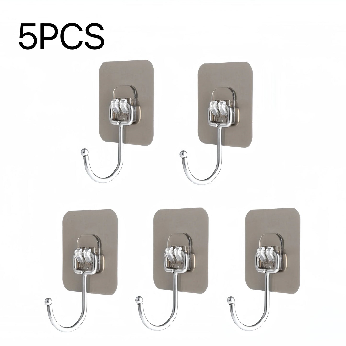 Heavy Duty Adhesive Wall Hooks 22lbs – Waterproof Transparent Nail-Free Hooks for Kitchen & Bathroom