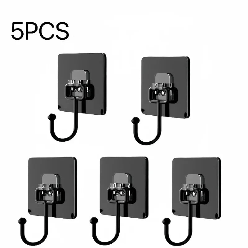 Heavy Duty Adhesive Wall Hooks 22lbs – Waterproof Transparent Nail-Free Hooks for Kitchen & Bathroom